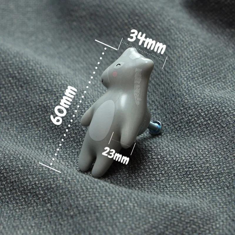 Cartoon Animals Kid's Ceramic Drawer Furniture Knobs Children Cute Cabinet Pulls Dresser Knob Cute Cupboard Handle