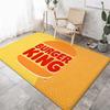Global Fast Food Chain B-Burger Kings Floor Mat Soft Thickened Flannel Door Mat Non-Slip Living Room Rug Home Decor