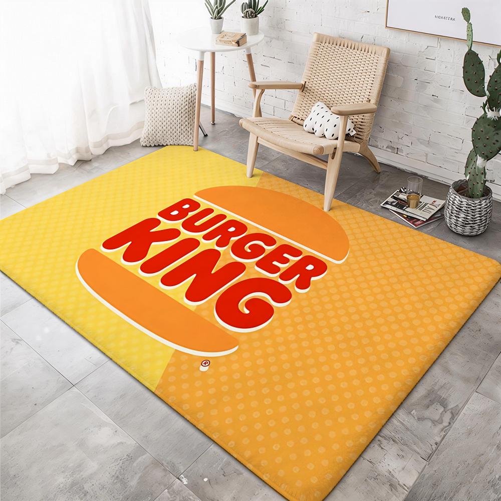Global Fast Food Chain B-Burger Kings Floor Mat Soft Thickened Flannel Door Mat Non-Slip Living Room Rug Home Decor