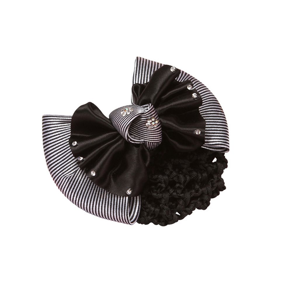 Vintage Headdress Bow Elegant Rhinestone Women Hairpin Hairnet Mesh Snood Korean Syle Headwear