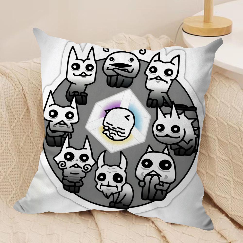 B-Battle Cats Anime Cushion Cover Soft Plush Fabric Double-Sided Printed Sofa Cushion Cover for All Seasons Home Decor Gift
