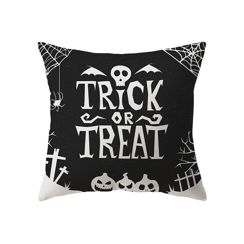 Letter Print Halloween Theme Pillow Cover Sofa Cushion  Holiday Gift Party Decoration Home Decor