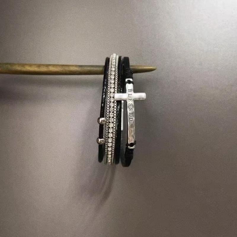 Bohemian Exotic Style Beaded Bracelet Retro Ethnic Style Cowhide Woven Bracelet Niche Design Personalized Jewelry