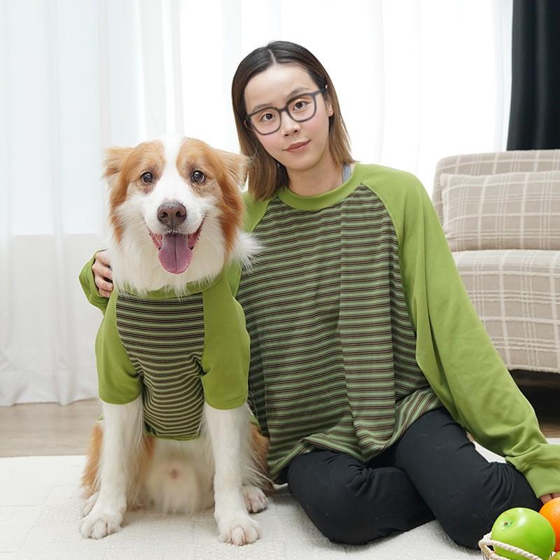 Pet Dog Cat Striped Cotton T-Shirt Two-Legged Outfit French Bulldog Corgi Small Medium Large Breeds