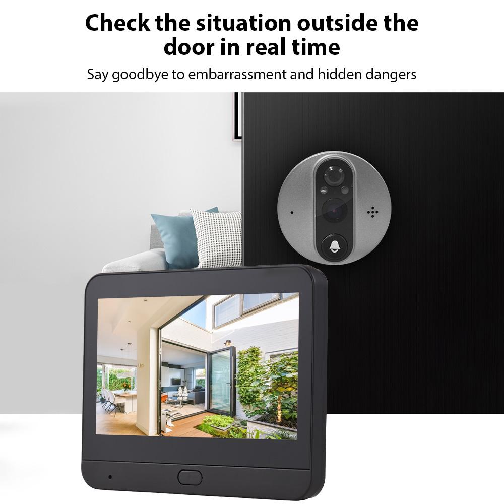 3MP WiFi Video Doorbell for Apartment Peephole Camera 4.3-inch Display Smart Life/Tuya APP 1080P PIR