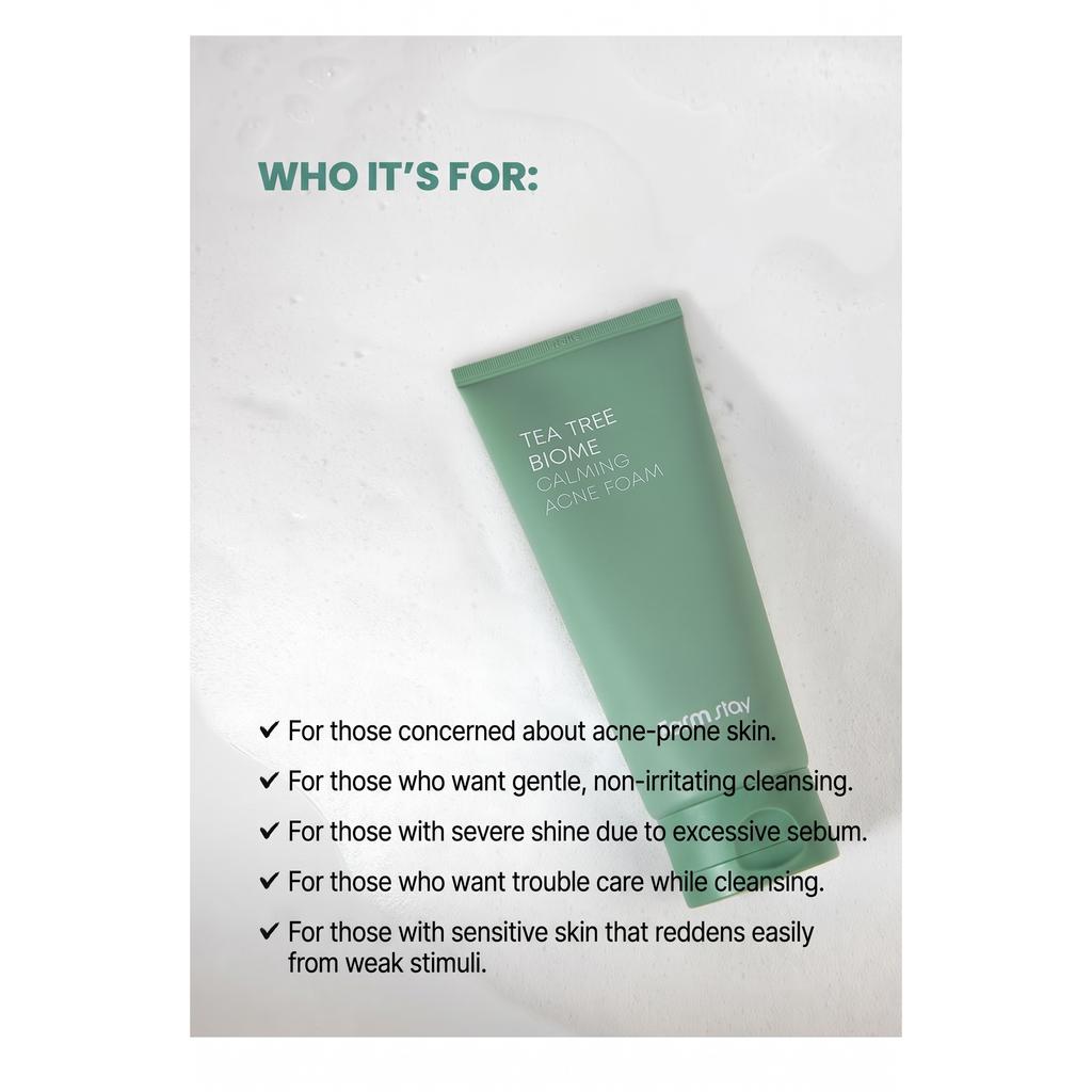 Farmstay Tea Tree Biome Calming Acne Foam 180ml