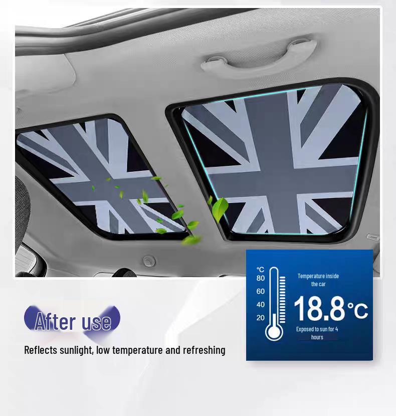 BMW Mini Cooper Union Jack Sunroof Sunshade - Heat Insulation & Interior Roof Protection