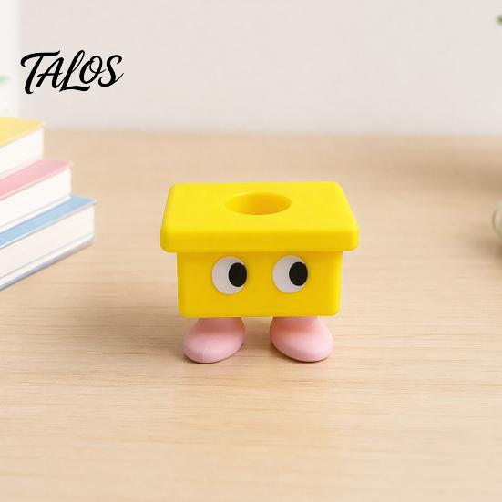 Kids Cartoon Bathroom Ornament 3D Printed Stool Toothbrush Holder, Waterproof Moisture-Proof Cute Small Feet Compact Storage Organizer for Accessories