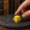 Stress Reducing Accessory 3D Printed Cheese Fidget Clicker, Mini Square Finger Tool Relief Push Keychain, Gift for Students Office Workers Portable