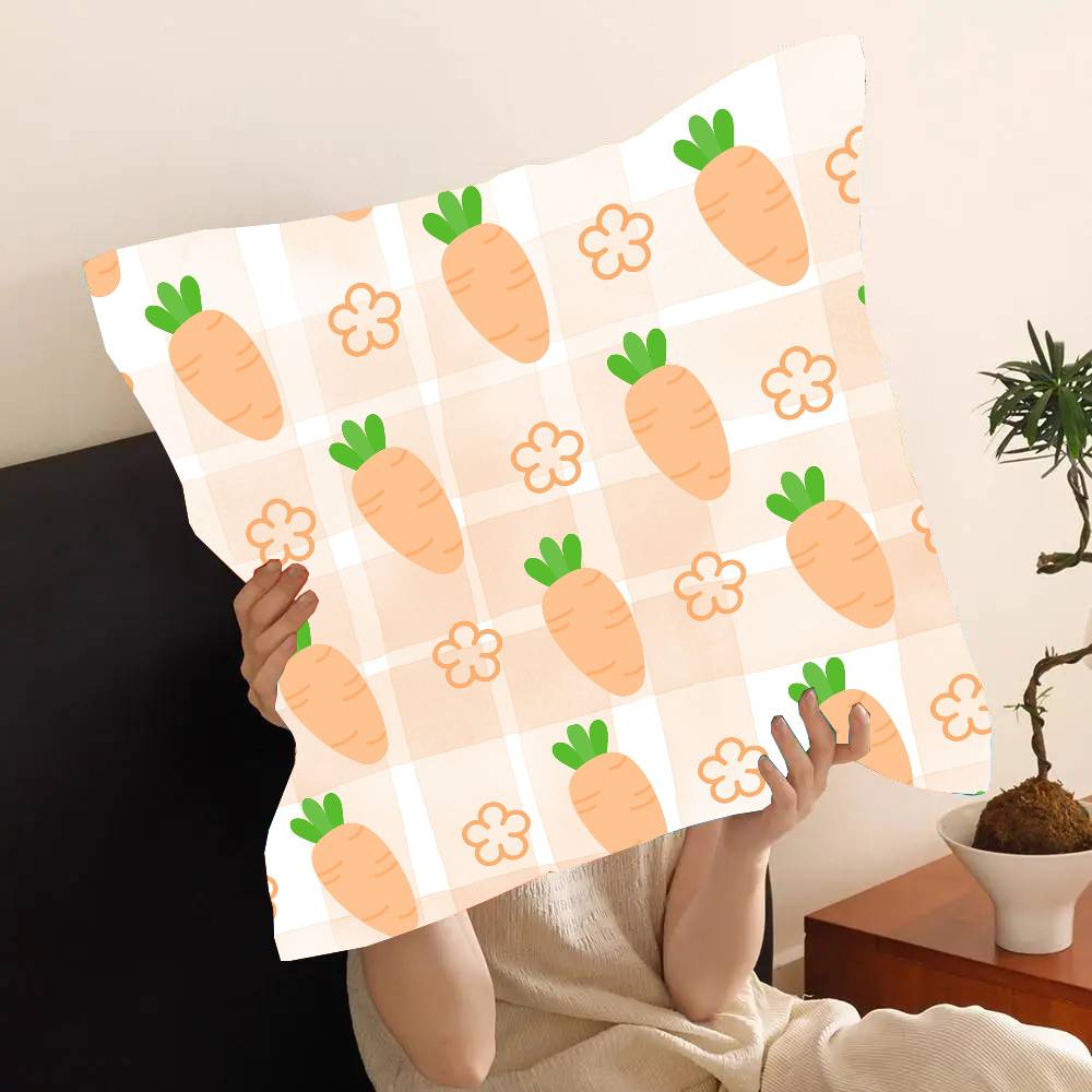 Interesting Carrot Abstraction Pillow Case Fashion Square Pillowcase Bedroom Sofa Room Ins Decoration Leisure