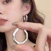 1PAIR French minimalist gurgling earrings, high-end light luxury 2025 new popular niche unique temperament plain ring earrings women
