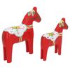 1 Pair Swedish Dala Horse Decor Wooden Traditional Painted Dalecarlian Horse Statue Figurine Home Ornament Handicraft