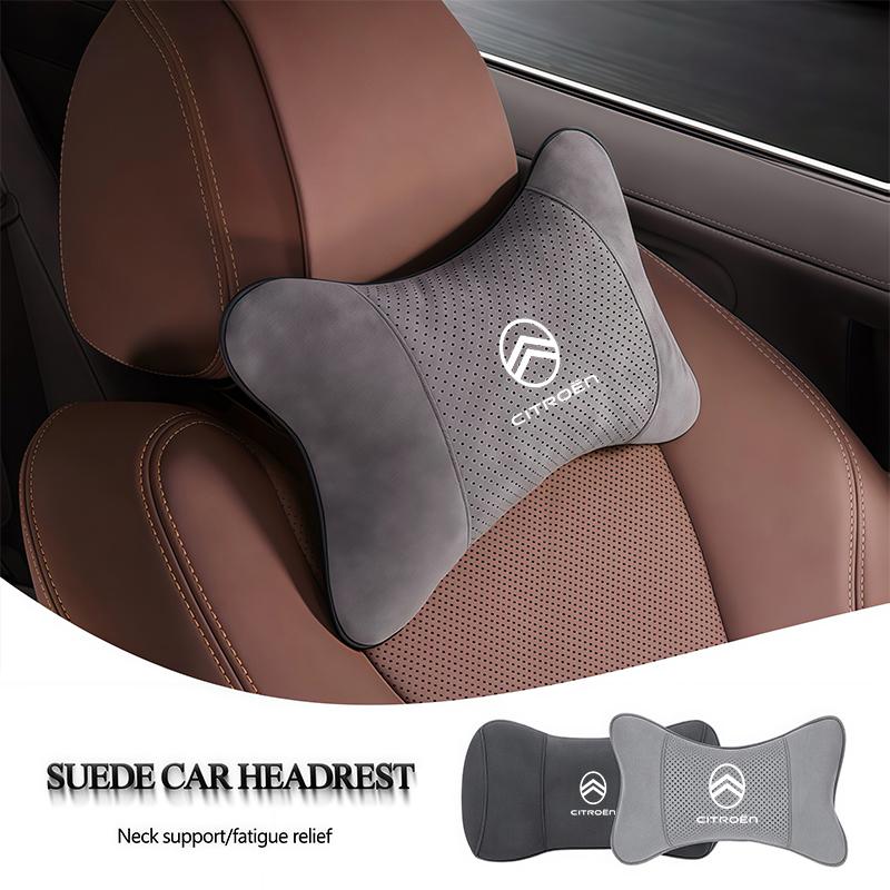 AHW3 Car Suede Headrest Breathable Memory Foam Neck Pillow For Citroen Grand Picasso Saxo Jumpy C8 C-Elysee C15 Spacetourer CelyseeC6