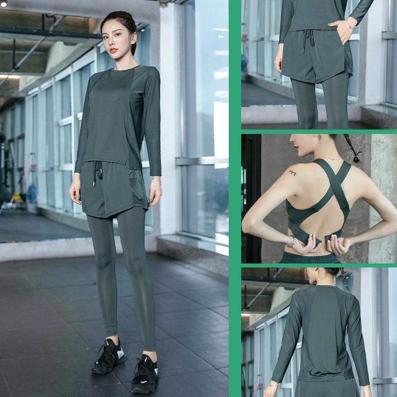 Women's High-End Fashion Yoga Suit: Loose, Quick-Drying Long Sleeve Running Sportswear for Fitness and Style.