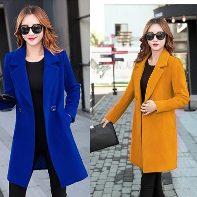 Women's Woolen Coat Tongnizi Coat Korean Style Slim Woolen Windbreaker
