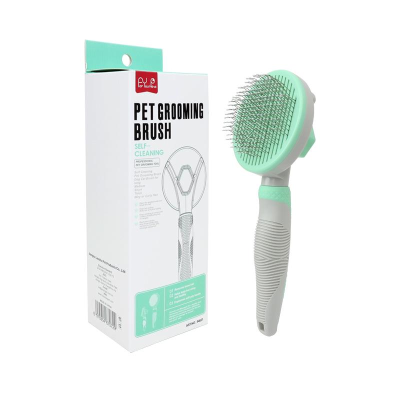 Pet Supplies Self-Cleaning Comb for Dogs & Cats - One-Button Hair Removal