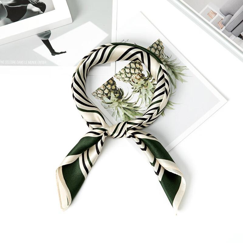 Foulard Sijie 100% Soie de Mûrier pour Femme, Foulard Carré Imprimé à Rayures, Cadeau pour la Fête des Mères, Cadeau de Fête, Foulard en Soie pour le Travail, Cravate Professionnelle