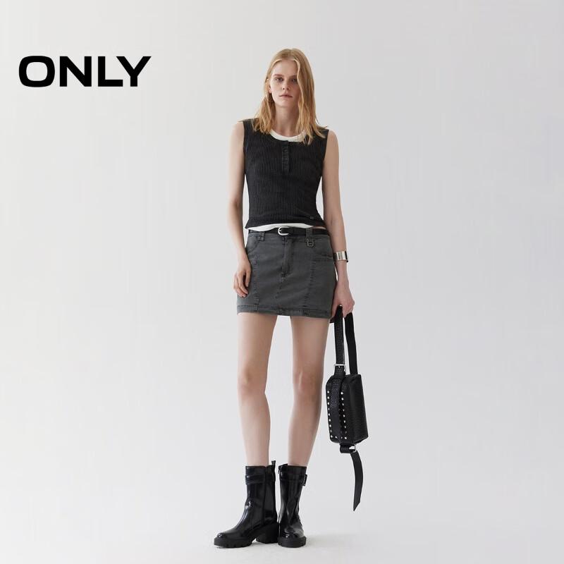 ONLY Women's Ribbed Round Neck Knit Tank Top