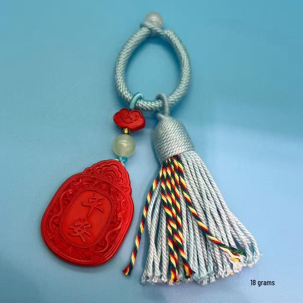 Authentischer Roter Sand Pixiu Drache & Phönix Anhänger: Sieben-Sterne-Schwert Kürbis Stil Auto- & Taschenhänge-Deko