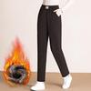 Winter Women New Warm Thicken Lambs Wool Pants Female High Waist Fleece Lined Pant Ladies Casual Straight Trousers