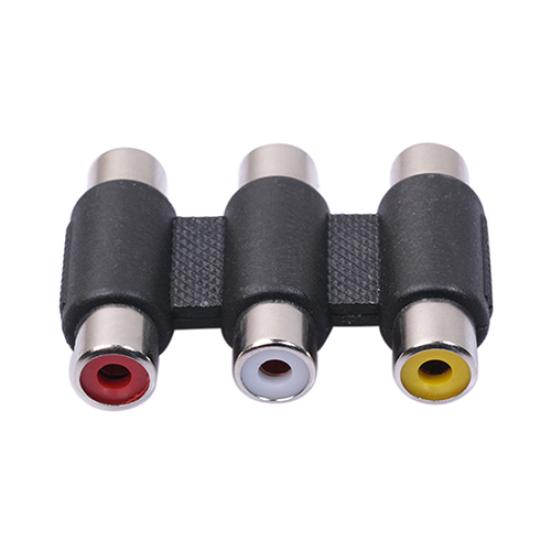 3 RCA AV Audio Video Female To Female Coupler Adapter Extension Cable Component