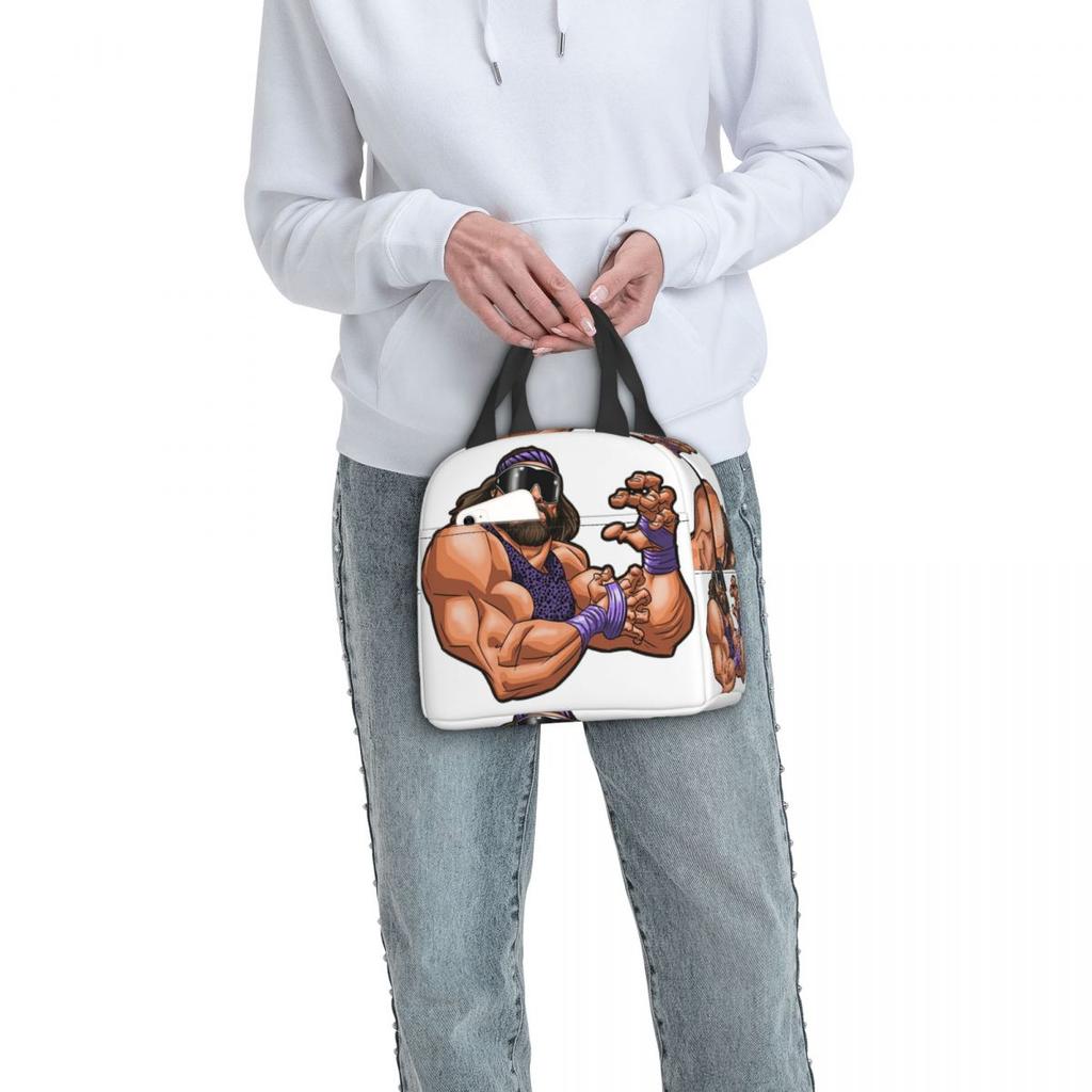 Macho Man Randy Savage Supernova Insulated Lunch Bag for Women Children Portable Food Boxes Thermal Lunch Box Tote