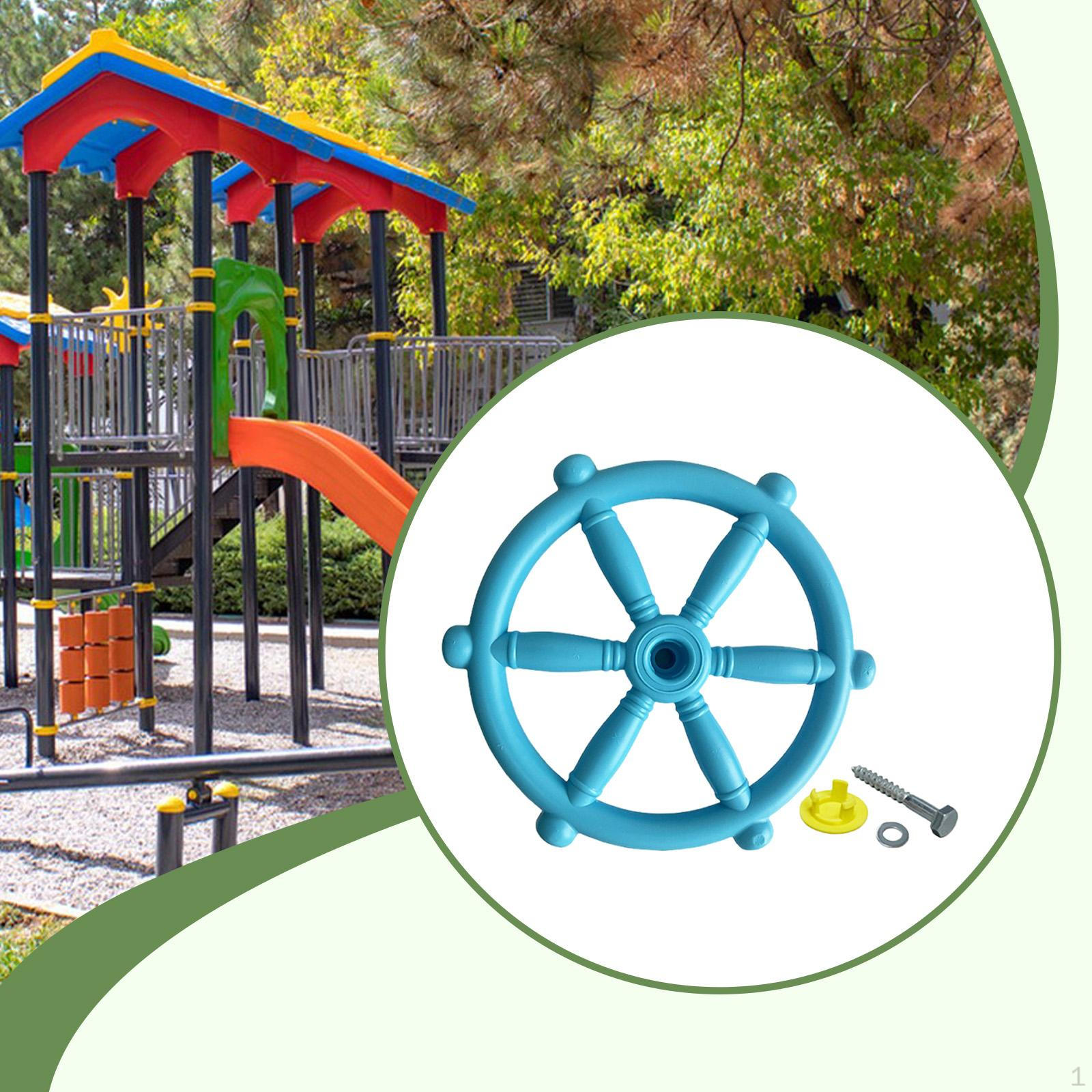 

Pirate Ship Wheel Toy Gym Steering Playground Accessories for Tree House Play Outdoor синій