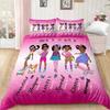 3D Print American Black Girl Duvet Cover Set,Black Girl Magic Bedding Set Full Size,Cute Little Afro Black Princess Comforter