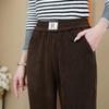 Women's Plus Velvet Thick Chenille Harem Pants - Loose Fit, Large Size, Corduroy, with Pockets, for Autumn and Winter.