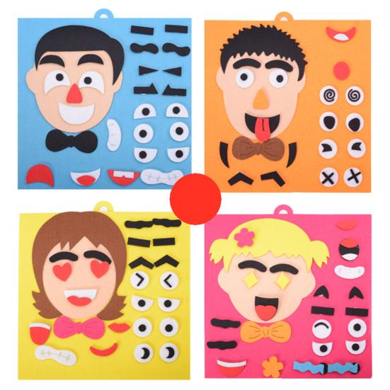 Non-Woven Five Sense Organs DIY Assembling Puzzle Jigsaw Children Training Toy