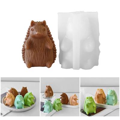 Fashionable Hedgehog Shaped Candlestick Sturdy Silicone Mould for Resin and Art Craft Supplies Home Decoration Mould