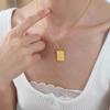 Hong Kong Retro Carved Human Face Square Pendant Necklace In Titanium Steel