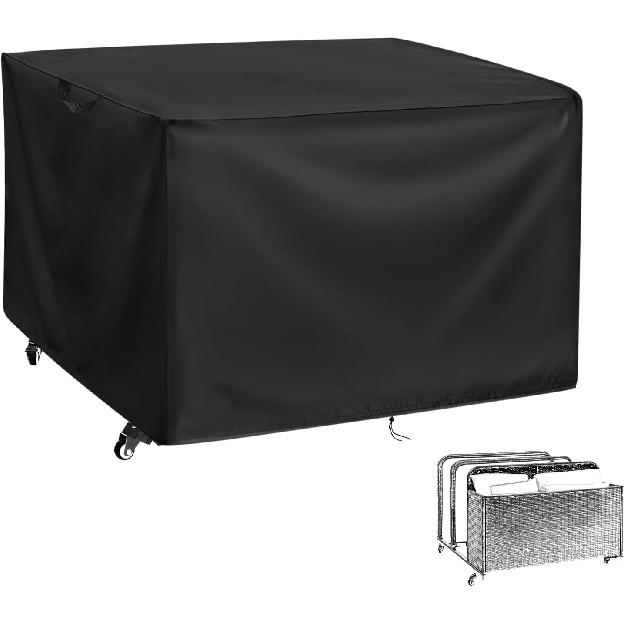 Generic Poolside Float Storage Organizer Cover, Outdoor Waterproof Rattan Caddy Cover, All Round Protective Cover for Wicker Patio Pool Float Holder