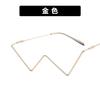 No Piece Personalized Metal Diamond-Encrusted Glasses Frame Trendy Half Frame Street Shot W-Shaped Decorative Frame