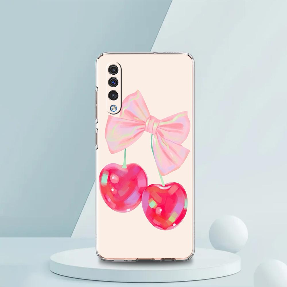 Cute Cherry Bow Phone Case For Samsung A16 A14 A12 A22 A32 5G A34 A42 A52 A54 A50 A70 A30 A40 A20E A10S A20S A02S A04S A06 Cover