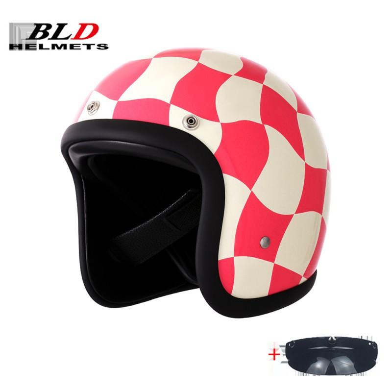 BLD Electric Motorcycle Helmet Lightweight Unisex Retro Cruise
