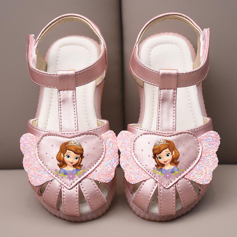 

Сандалии для девочек, детские блестящие хрустальные туфли принцессы, сандалии для маленькой девочки на мягкой подошве, Айша, Айша, нескользящая детская обувь, новинка 25 розовый