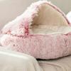 cat and dog Beds, Soft Plush Round Bedding Sleeping Pet Calming Nest Bed Cuddler for Kitten