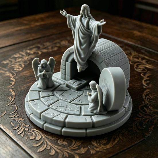 3D Print Ornaments Resurrection Compact Desktop Sculpture 3D Printed Warmth Healing Decoration for Easter Holiday