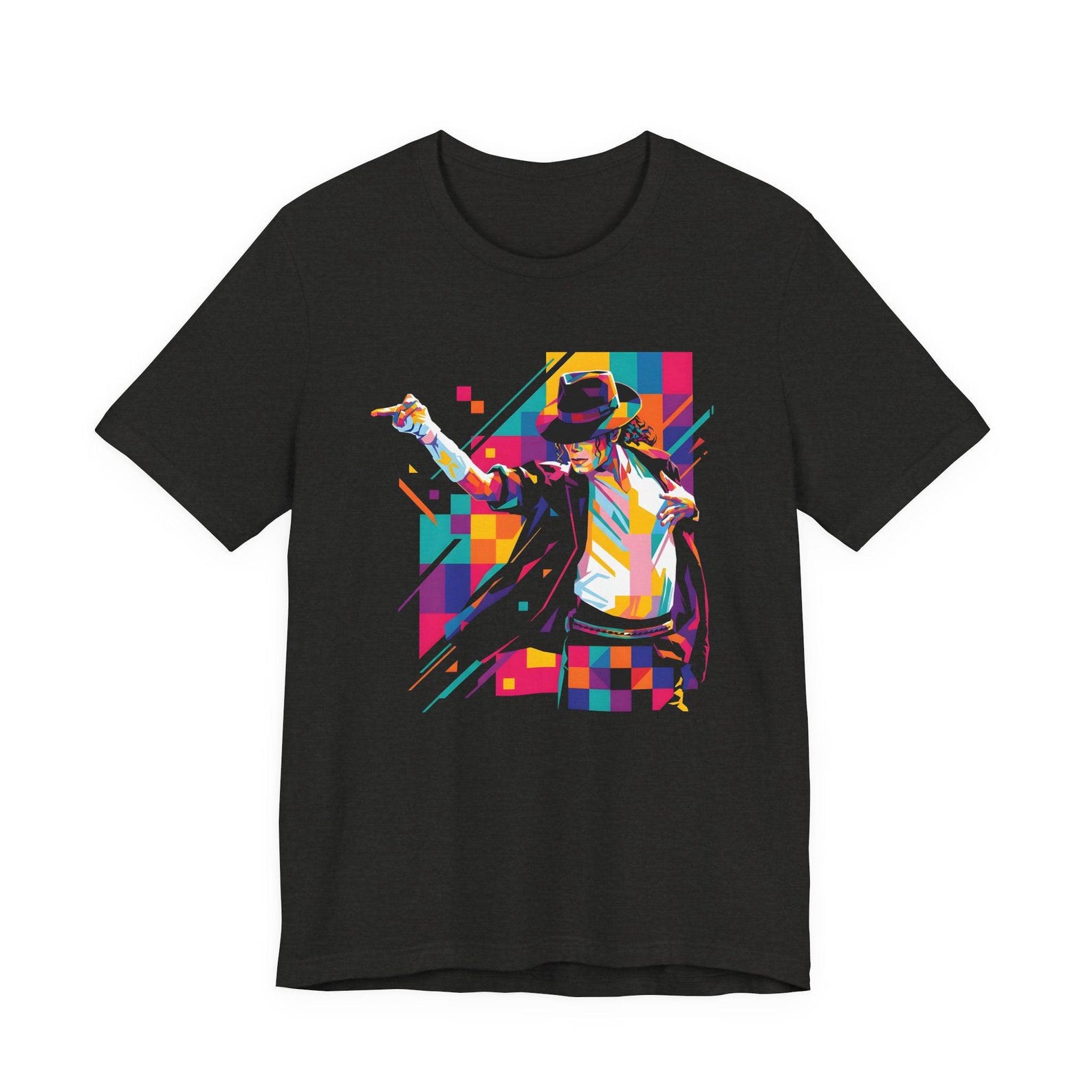 Michael Jackson Abstract Pop Art T shirt, MJ Signature Pose Graphic Tee 4XL