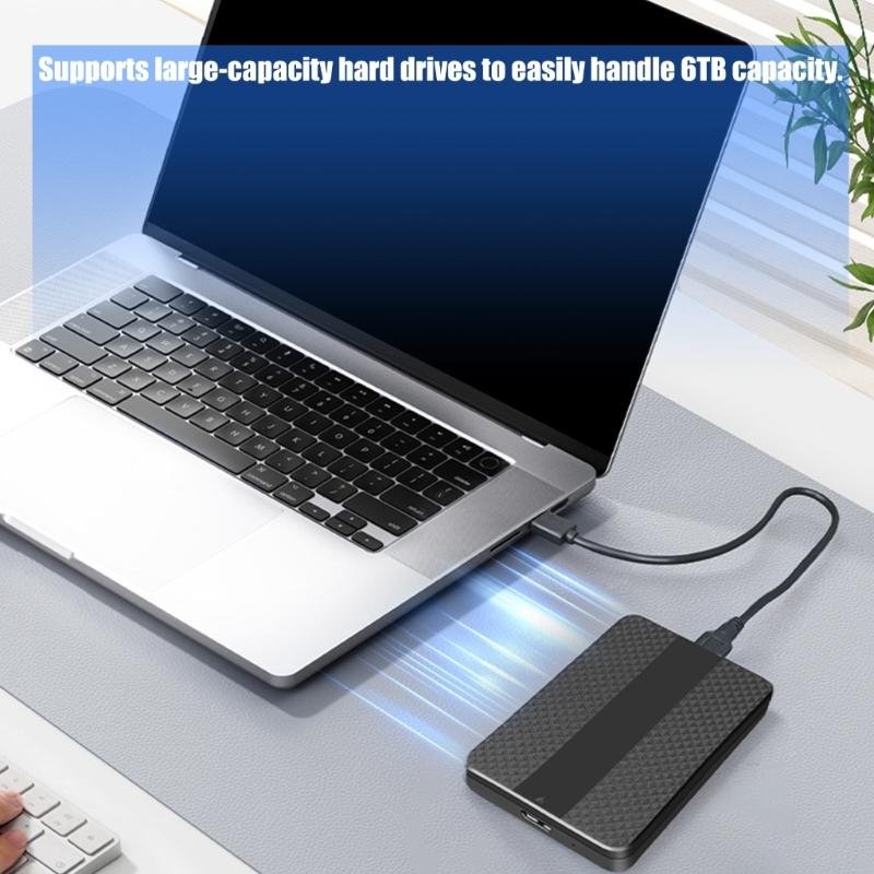 Portable 2.5inch SATAs Hard Drive Enclosure for SSDs HDDs No Screw Design ABS Construction