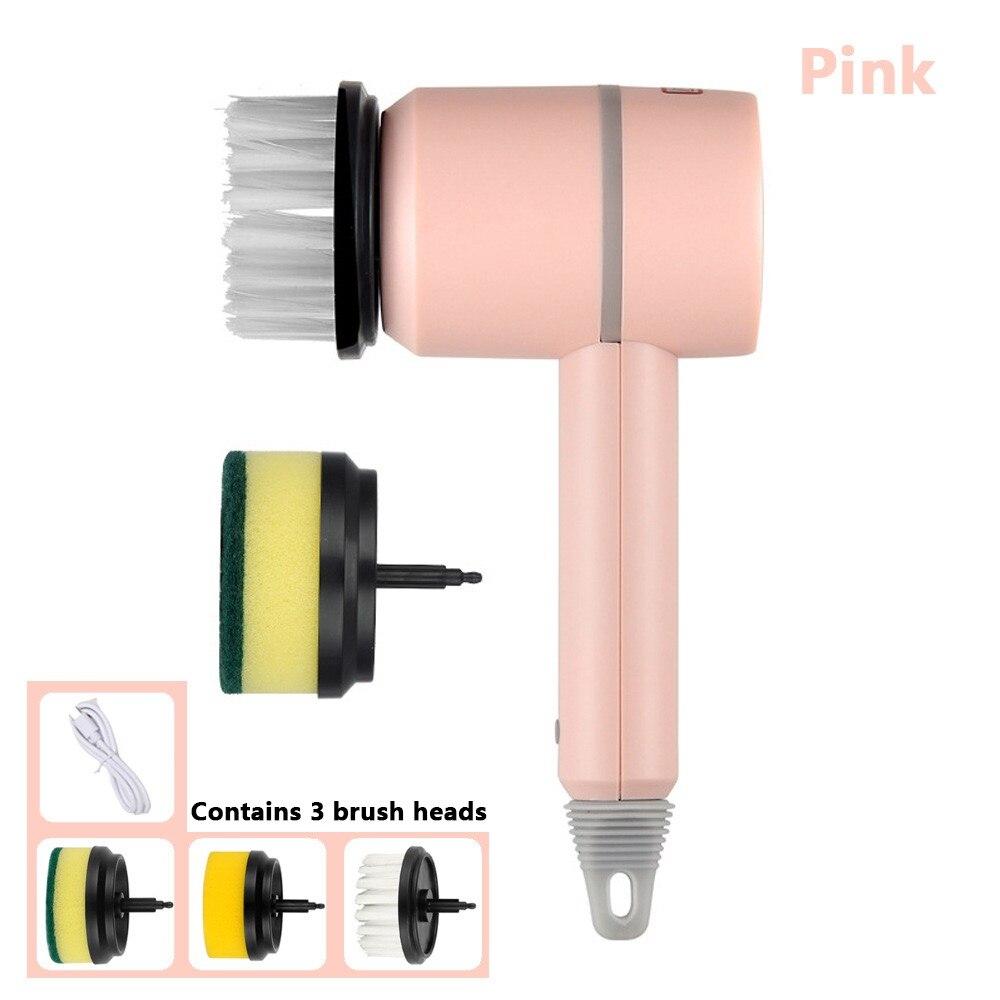 3 In 1 Electric Cleaning Brush Multi-Functional Home USB Electric Rotary Scrubber Household Appliances Cleaning Gadget 3 In 1 El