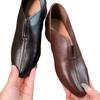 2025 Retro Style Thick Heel Shallow Mouth Flat-soled Single Shoes Autumn New French One-pedal Comfortable Soft-soled Women's Leather Shoes