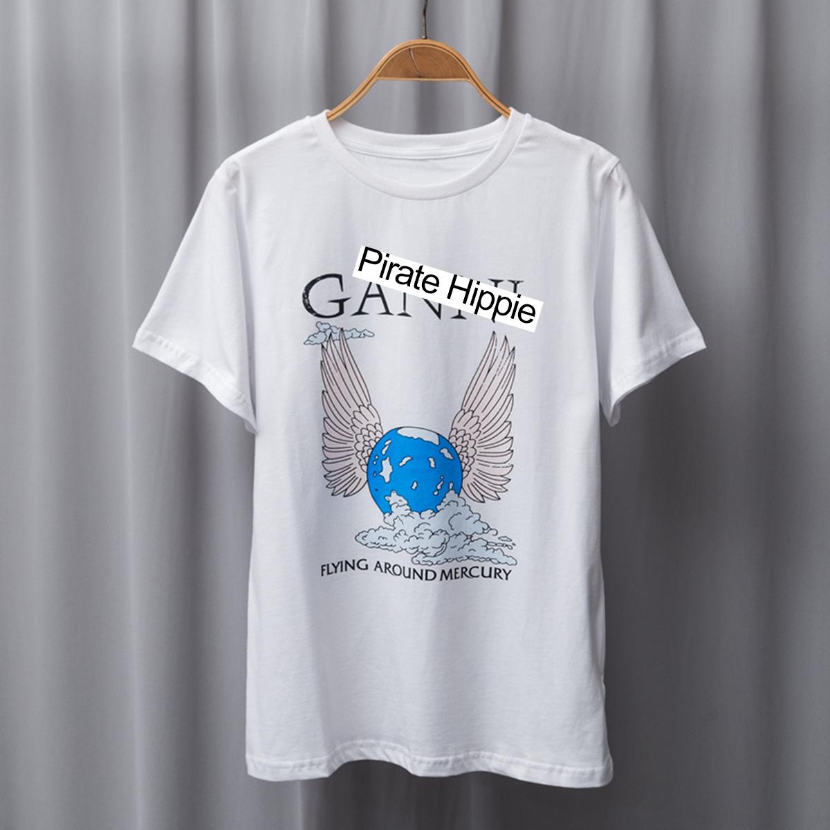 

Женская летняя футболка трендовый принт ретро мода футболки с коротким рукавом повседневные с принтом топы 8XL синий