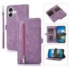For iPhone 17 Case Zipper Pocket 9 Card Slots PU Leather Phone Cover with Wrist Strap