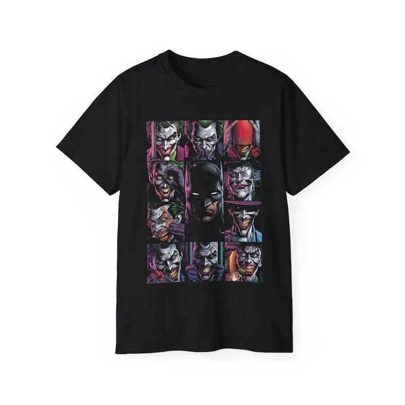 Unisexy Faces Of The Joker Shirt The BatUnisex Comic Book Villains Tshirt 2025 S
