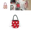 Cute Color Blocking Strawberry Pattern Women Knit Handbag For Daily Use