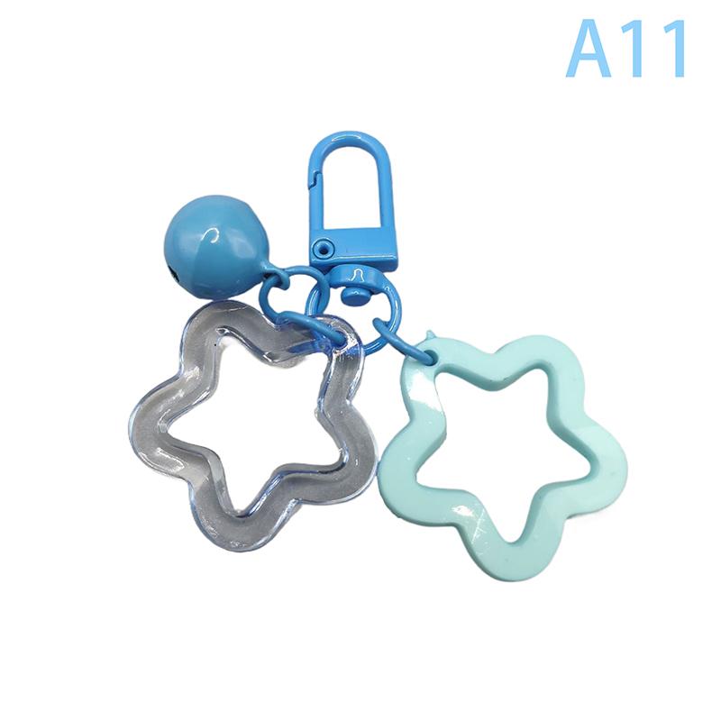 

1 шт. пятиконечная звезда колокольчик кулон брелок конфетный цвет сумка брелок ювелирные изделия для женщин девушка автомобиль подвесной брелок брелок