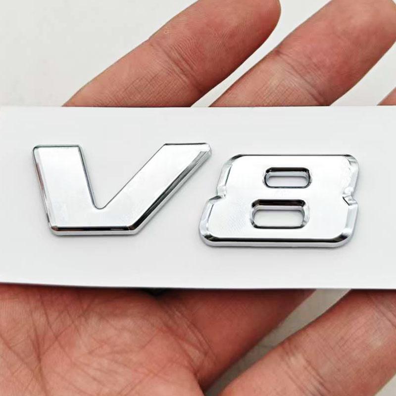 

For Mercedes Benz AMG GL ML SL 500 220 C63 S500 V8 Accessories ABS Chrome Black V8 Logo Letters Car Fender Emblem Badge Sticker
