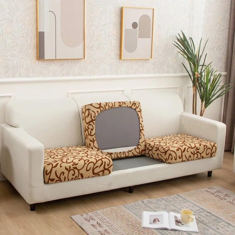 1/2/3/4 Seater Sofa Seat Cushion Cover for Living Room Pets Kids Furniture Printing Stretch Washable Removable Chair Seat Cover